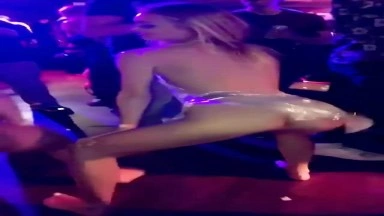 Blonde in the club  Twerking without panties